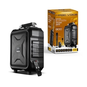 Magicvoice MV-2015 USB-SD-BT 1 El + 1 Yaka Mikrofonlu 300W Taşınabilir Şarjlı Hoparlör Anfi