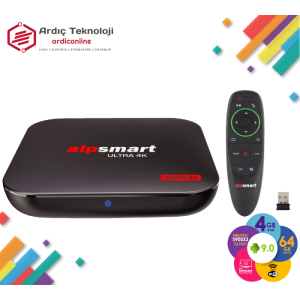Alpsmart AS 575-X3 Android Tv Box | 4 GB Ram | 64 GB Hafıza | Sesli Komut Kumanda