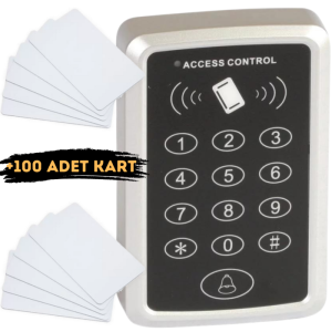 Arline AR-107SK 12V - 24V Kartlı ve Şifreli Giriş Kart Okuyucu | 12-24V | 100 Adet Proximity Kart