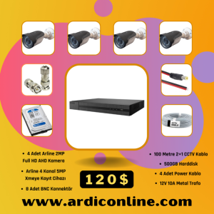 Arline 4 Kameralı Güvenlik Kamera Seti
