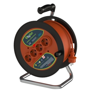 Bylion 20 Metre 3x1,5 Kablolu Seyyar Makaralı Işıklı 4'lü Uzatma Kablosu