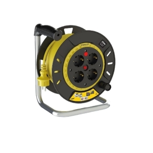 Stanley Optimal 25 Metre Makaralı Kablo 3x1,5mm² 4 Prizli IP20 Uzatma Kablosu
